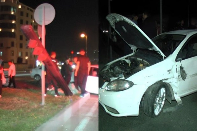 В Баку произошла автоавария: есть пострадавший - ФОТО